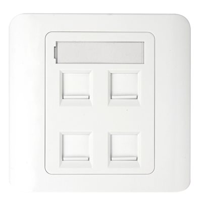 Deltaco Keystone-upporasia, 4 porttia, pölyluukku, valkoinen