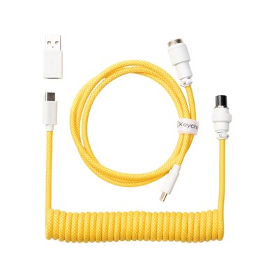 Keychron Coiled Aviator Cable - Yellow, näppäimistön kierrekaapeli
