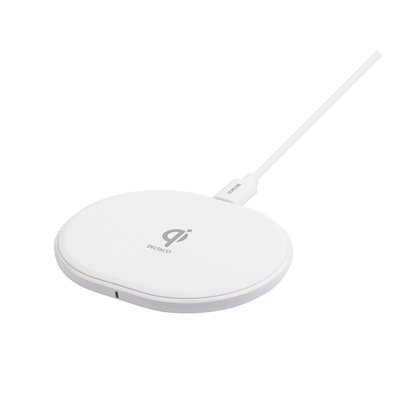 Deltaco Langaton Qi -laturi, 10W, USB-C, valkoinen