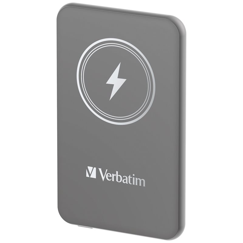 Verbatim Varavirtalähde, 5000mAh, Magsafe-yhteensopiva, USB-C PD 20W, harmaa