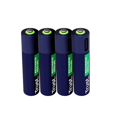 TRUST AAA/LR03 USB-C-ladattava -akkuparisto, 500mAh, 4kpl