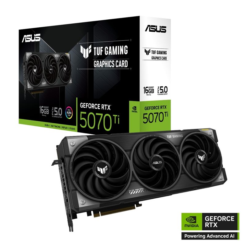 Asus GeForce RTX 5070 Ti TUF Gaming -näytönohjain, 16GB GDDR7