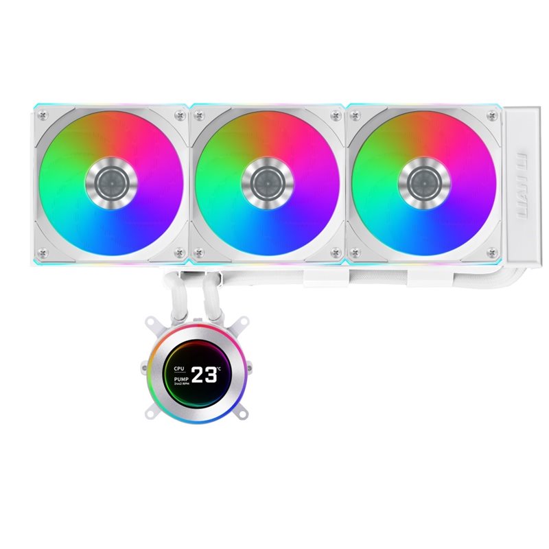 Lian Li Hydroshift II LCD-C 360CL, 360mm AIO-nestejäähdytysratkaisu prosessorille, valkoinen
