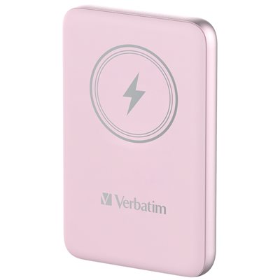 Verbatim 10 000mAh varavirtalähde, Magsafe, USB-C PD 20W, pinkki