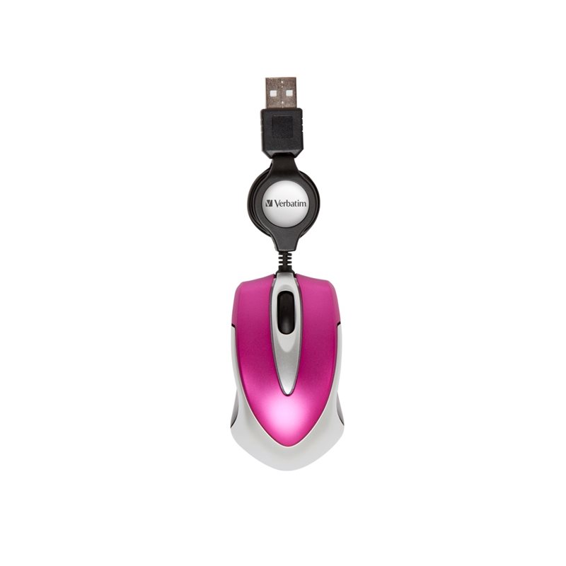 Verbatim Optinen langallinen matkahiiri, USB-A, pinkki