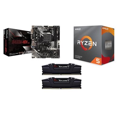 ASRock B450M-HDV R4.0 + Ryzen 5 3600+ 16GB DDR4 3600MHz -tuotepaketti