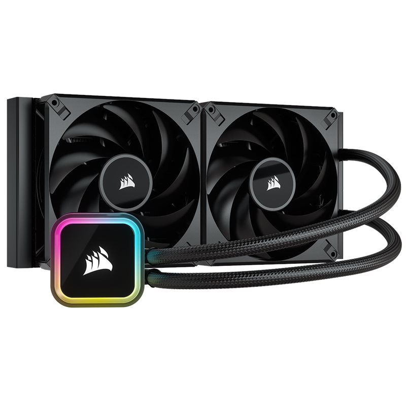 Corsair (Outlet) iCUE H115i RGB Elite, 280mm AIO-nestejäähdytysratkaisu prosessorille, musta