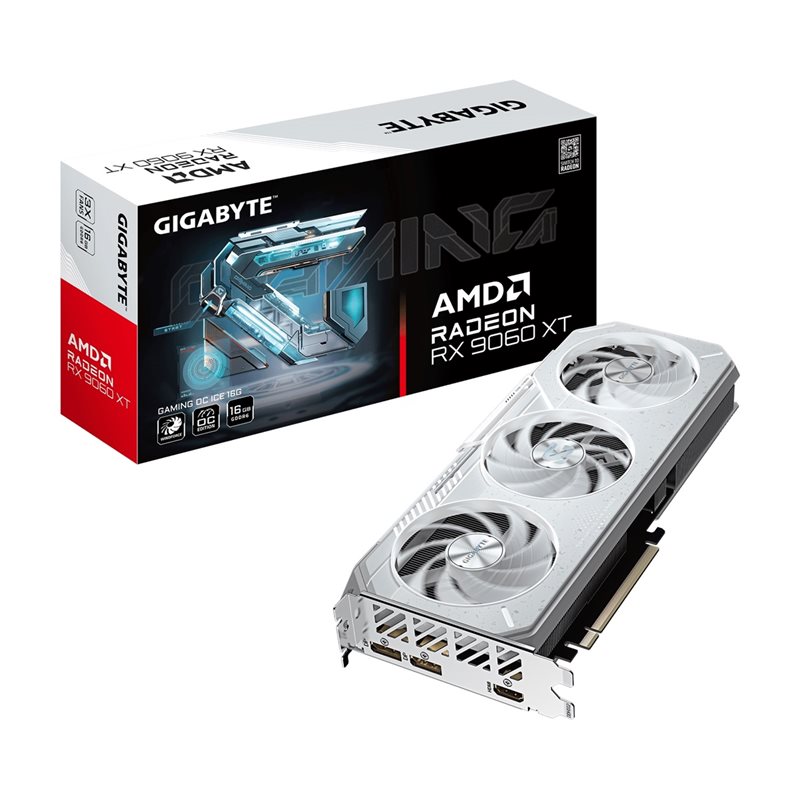 Gigabyte Radeon RX 9060 XT GAMING OC ICE -näytönohjain, 16GB GDDR6