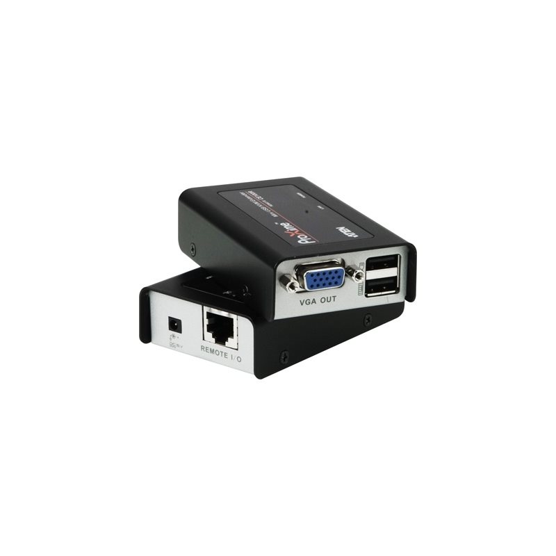 Aten Järjestelmänjatkaja KVM-kytkimelle, Cat5, USB, VGA, 100m, musta/harmaa