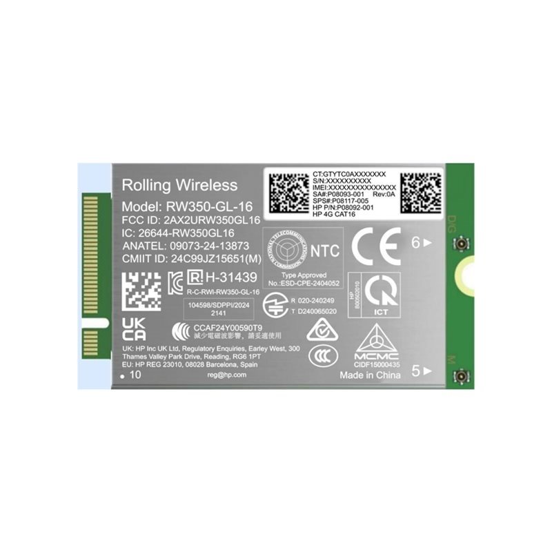 HP 4G LTE-AP Cat 16 WWAN, sisäinen 4G LTE -modeemi, M.2 -kortti