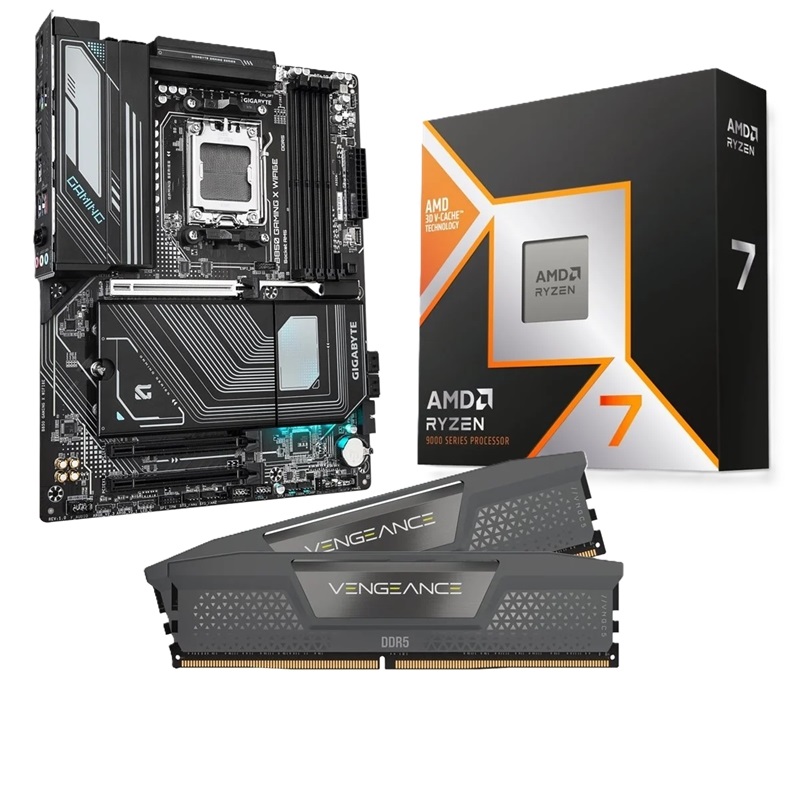 Gigabyte B850 GAMING X WIFI6E + Ryzen 7 9800X3D + 32GB DDR5 6000MHz -tuotepaketti