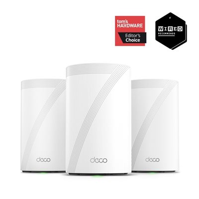 TP-Link Deco BE68 (3-pack), BE14000 Tri-Band Mesh WiFi 7 -järjestelmä, valkoinen