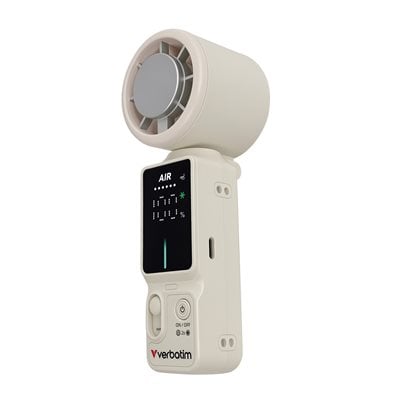 Verbatim Cool 'n' Go Ice Touch Pro Handheld Fan, ladattava käsituuletin, valkoinen/hopea