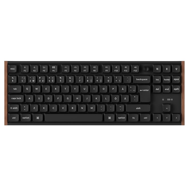 Keychron K1 Ultra SE 8K, langaton mekaaninen näppäimistö, 80%, Low-Profile Milk POM Brown, puu / musta