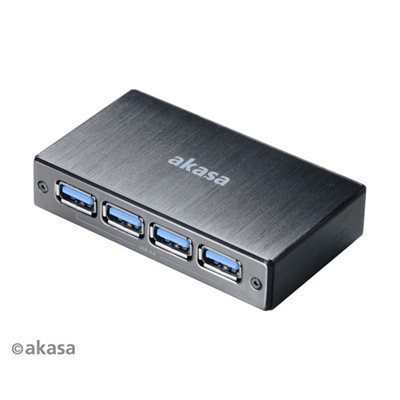 Akasa Connect 4SV, 4-porttinen 3.2 Gen1 USB-A -hubi, musta