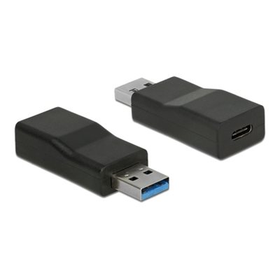 DeLock 3.2 Gen2 USB-A uros -> USB-C naaras -adapteri, musta