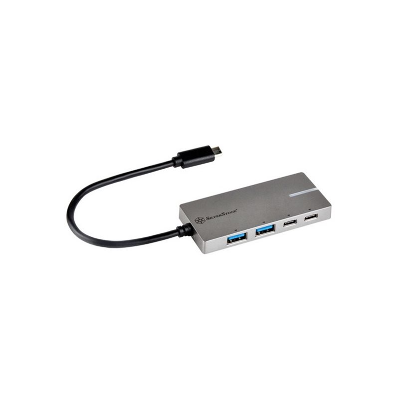 SilverStone EP09C, USB Type-C -hubi, harmaa/musta