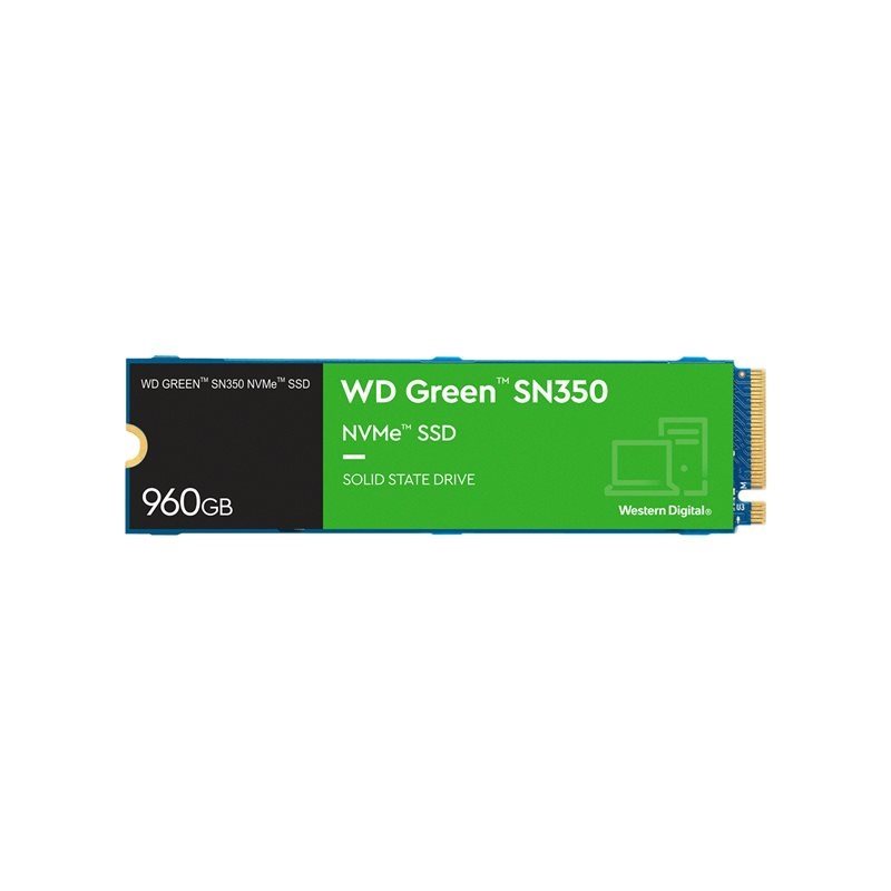 Western Digital 960GB WD Green SN350 NVMe SSD -levy, M.2 2280, PCIe 3.0 x4, 2400/1900 MB/s