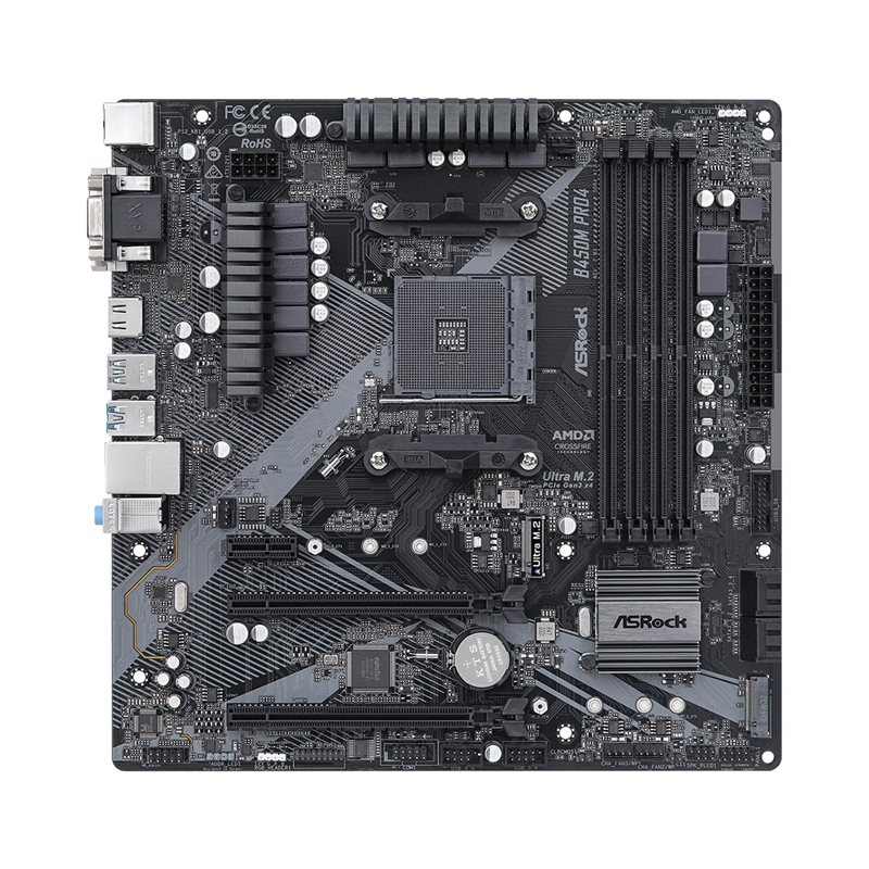 ASRock B450M Pro4 R2.0, mATX-emolevy - Kuva 2