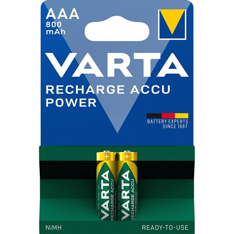 Varta AAA/LR03 -akkuparisto, 800mAh, 2kpl