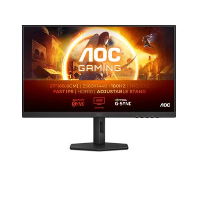 AOC 27" Q27G4XF, 180Hz QHD-pelimonitori, musta