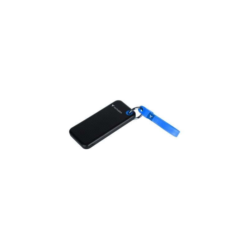 Verbatim 1TB Pocket, ulkoinen SSD-levy, 3.2 Gen2 USB-C, 1000/1000 MB/s, musta/sininen