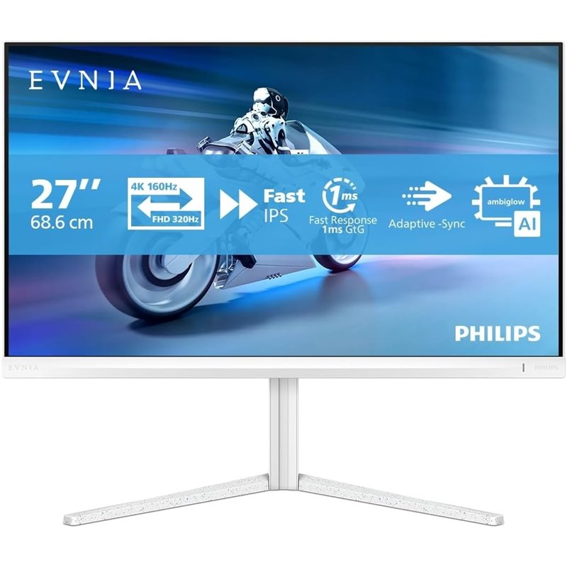 Philips 27" 27M2N5901A/00, 320/160Hz 4K Dual-Resolution -pelimonitori, valkoinen