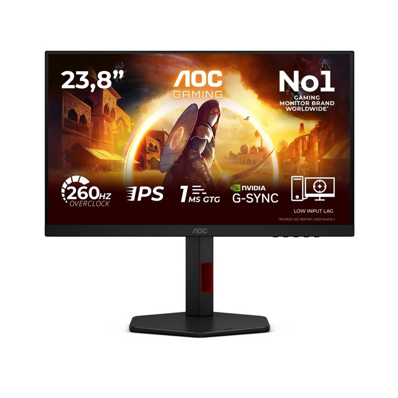 AOC (Outlet) 23,8" 24G4ZR, 260Hz Full HD -pelimonitori, musta