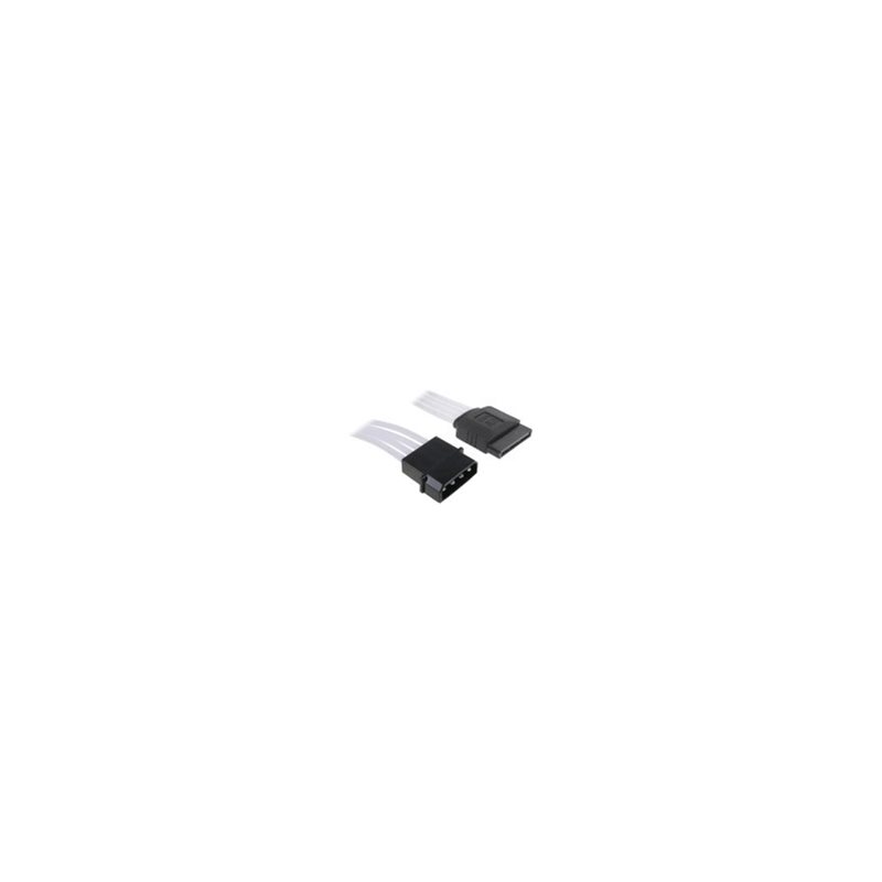 BitFenix 4-pin Molex adapterikaapeli 1x SATA, 450mm, valkoinen/musta