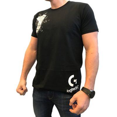 Jimm's Jimm's & Logitech T-paita, koko XL, musta (Poistotuote! Norm. 15,90€)