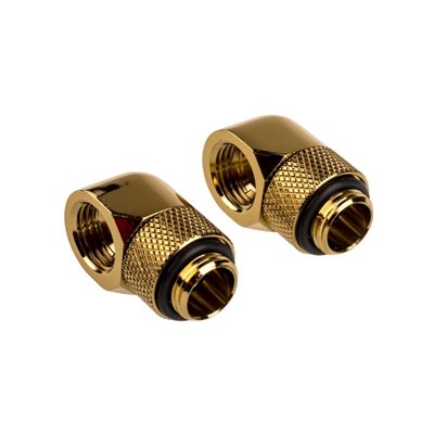 Corsair Hydro X Series 90° Rotary Adapter Twin Pack - Gold -kulma-adapterisarja, 2 kpl, kulta