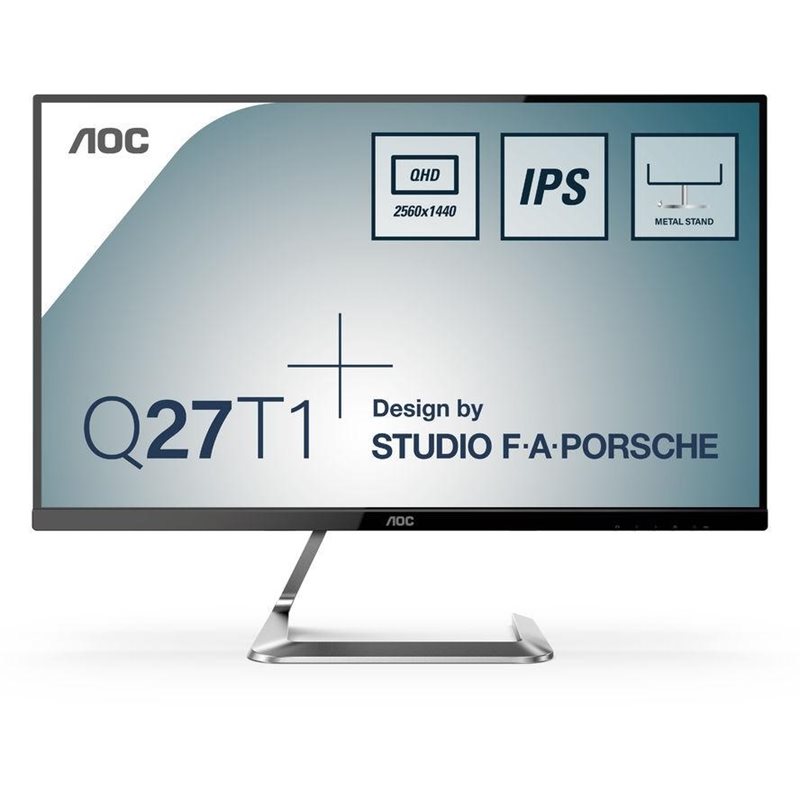 AOC 27" Q27T1, WQHD-monitori, musta/hopea