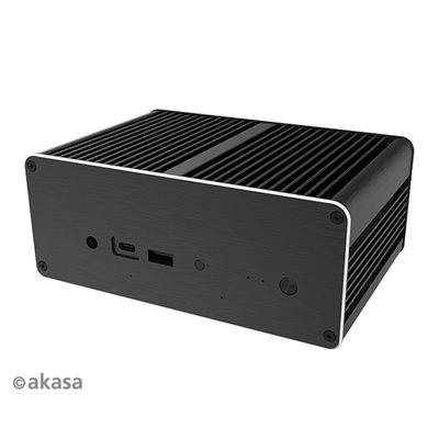 Akasa Newton A50, tuulettimeton MiniPC-kotelo, musta