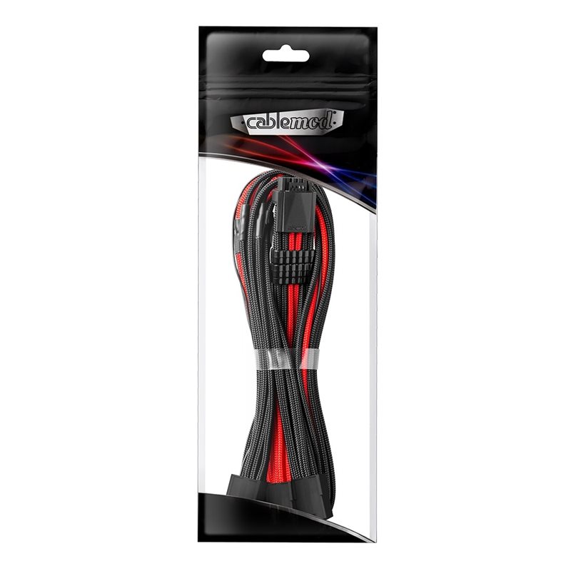 CableMod Pro ModMesh 12VHPWR PCI-e Extension (Black + Red, 16-pin to Triple 8-pin, 45cm)