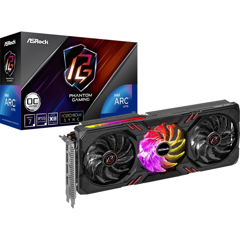 ASRock (Outlet) Intel Arc A770 Phantom Gaming OC -näytönohjain, 16GB GDDR6