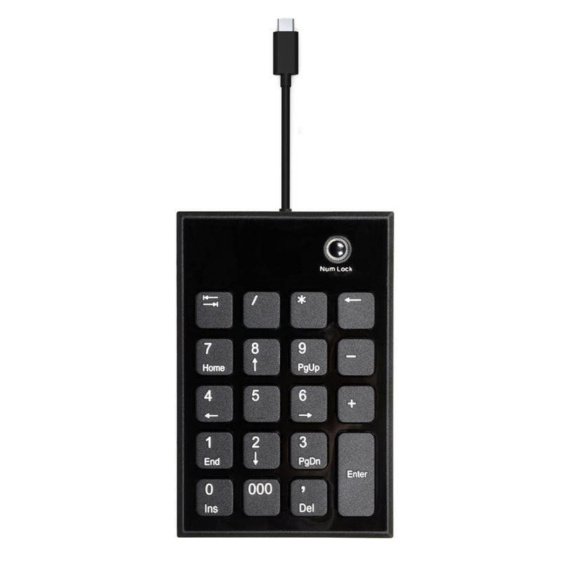 Port Designs Numpad -näppäimistö, USB-C/A, musta