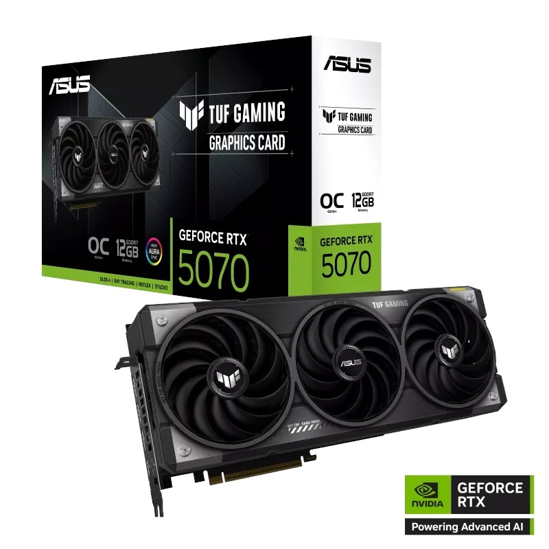 Asus GeForce RTX 5070 TUF - OC Edition -näytönohjain, 12GB GDDR7