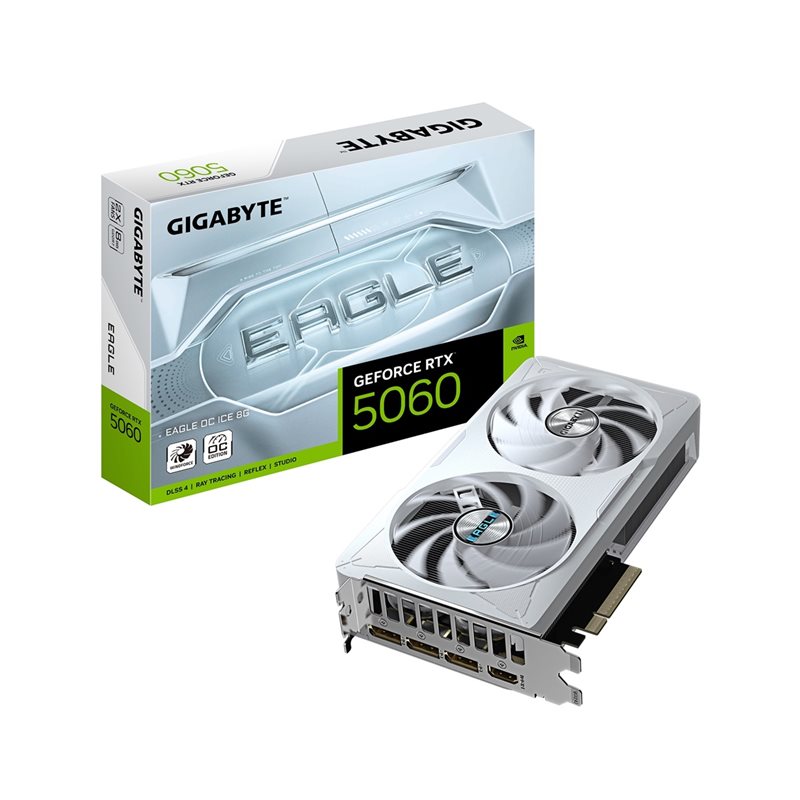 Gigabyte GeForce RTX 5060 EAGLE OC ICE -näytönohjain, 8GB GDDR7