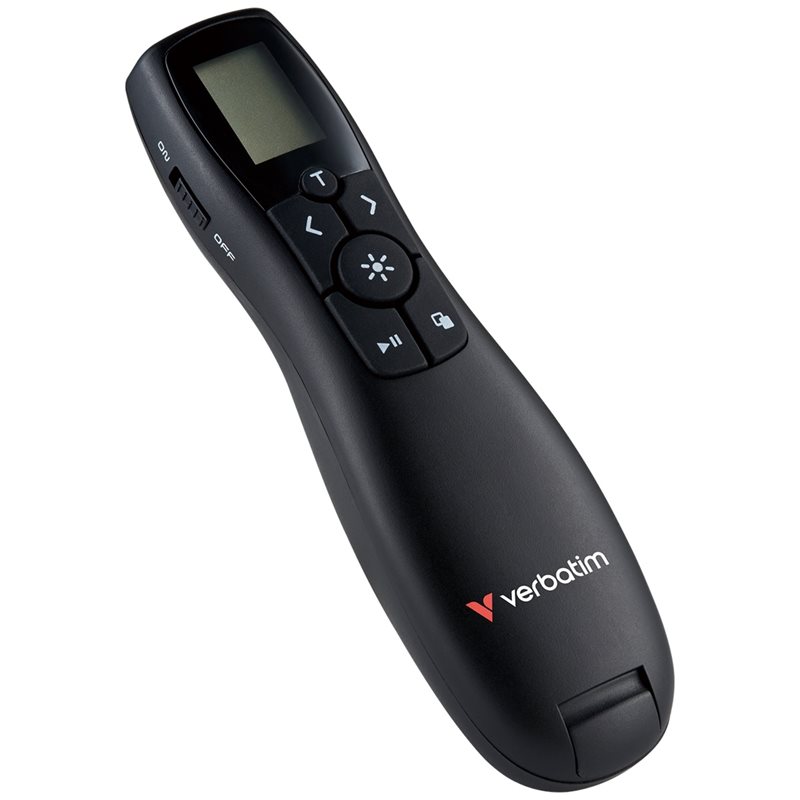 Verbatim Keynote Wireless Presenter -laseresityskaukosäädin näytöllä, USB-A, musta