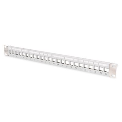 Digitus 19" Modular Patch Panel Transparent Label Field, 24-porttinen kytkentäpaneeli, harmaa