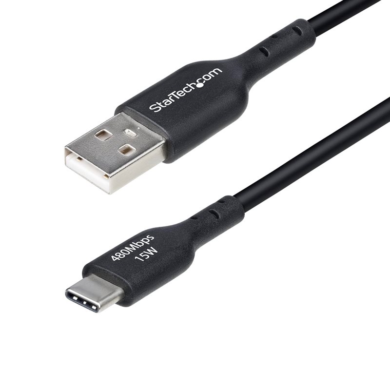 StarTech.com 2.0 USB-C -> USB-A -kaapeli, 0,15m, musta