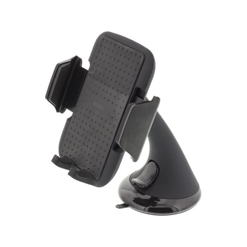 Deltaco Autoteline puhelimelle, säädeltävä kiinnike, imukuppi, 53-83mm, musta (Poistotuote! Norm. 17,90€)