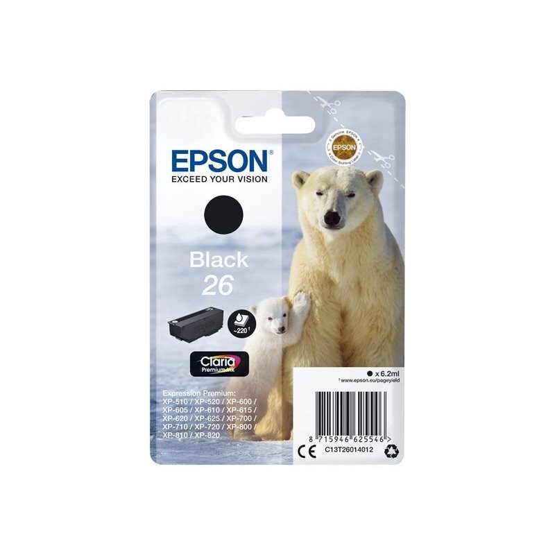 Epson Claria Premium Ink Polar Bear -väriainekasetti, musta