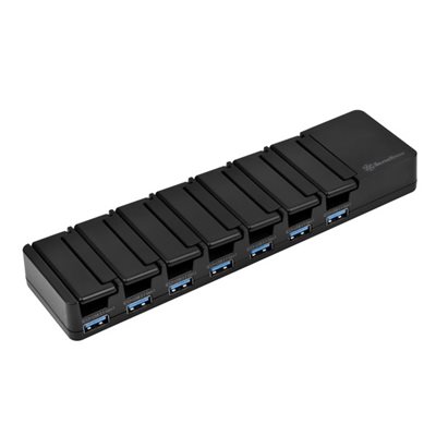 SilverStone UC03-PRO, 7-porttinen USB-data/latausasema, musta