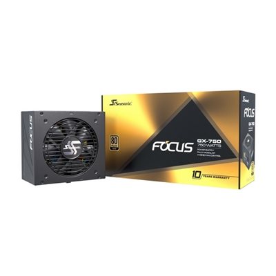 Seasonic 750W FOCUS GX-750, modulaarinen virtalähde, 80Plus Gold, musta