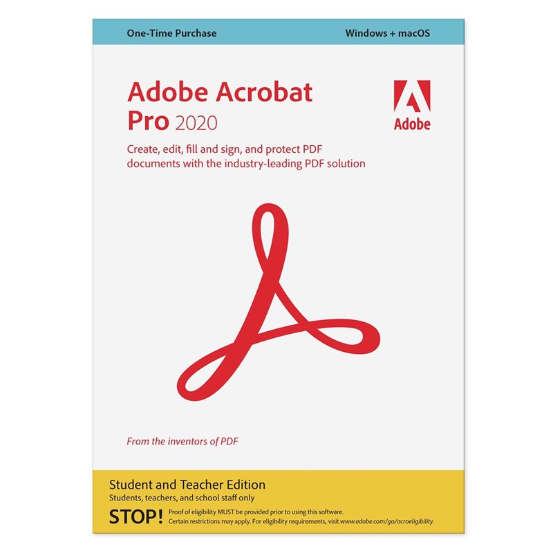 Adobe Acrobat Pro 2020 - Student and Teacher Edition, ENG, Windows/macOS, Retail