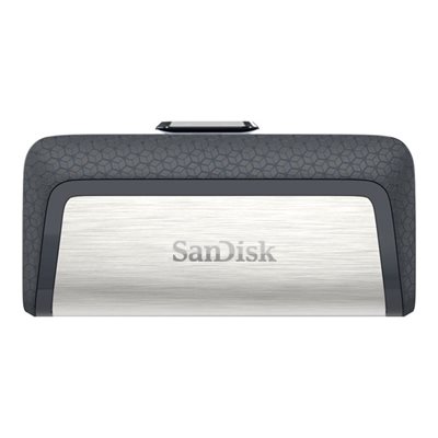Sandisk 32GB Ultra Dual, 3.2 Gen1 USB-A+C -muistitikku, jopa 150 MB/s, hopea/musta