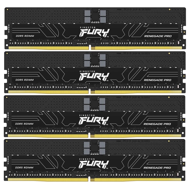 Kingston 64GB (4 x 16GB) FURY Renegade Pro DDR5 RDIMM, 4800MHz, ECC, CL36, 1.10V, musta