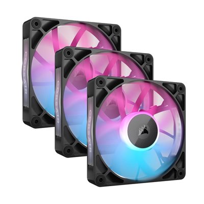 Corsair iCUE LINK RX120 RGB 120mm PWM Fan Triple Starter Kit, musta