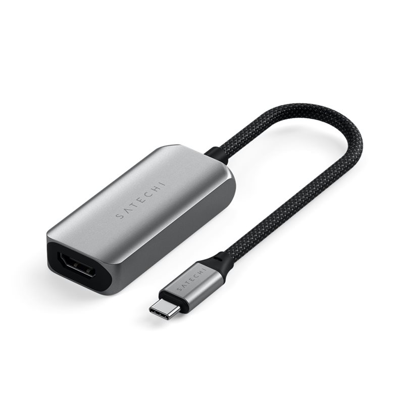 Satechi USB-C HDMI 2.1 8K -sovitinkaapeli, harmaa/musta